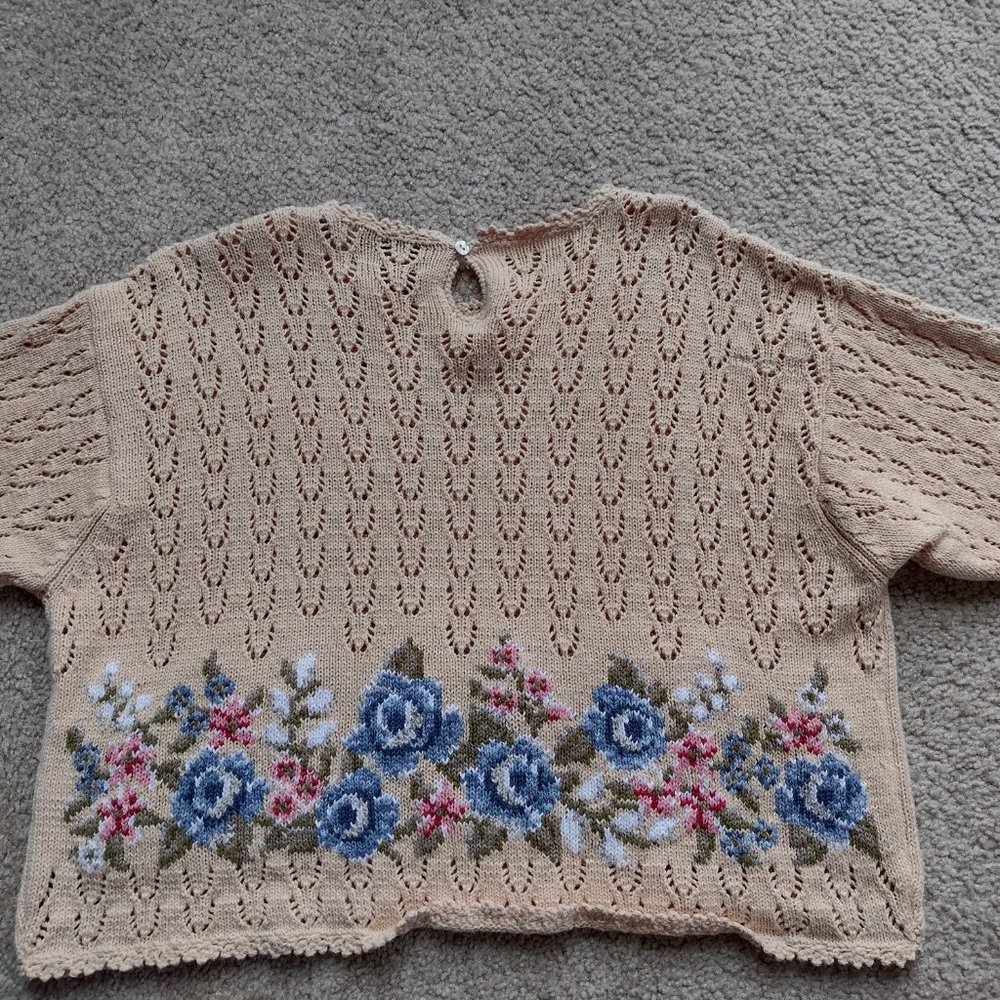 Knit Marisa Christina yellow floral sweater - Picture 2 of 5